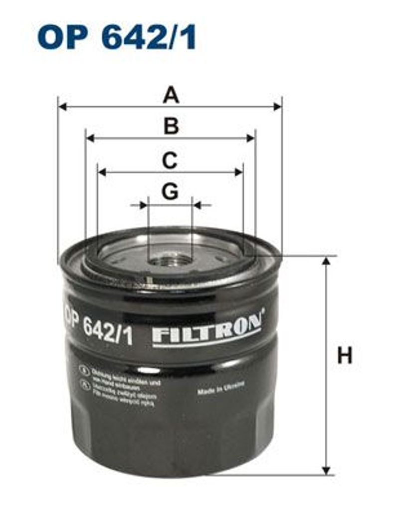 FILTRON Ölfilter OP 642/1 Anschraubfilter für RENAULT M 20 X 1.5, Ø 93,5 mm, H 89,5 mm
