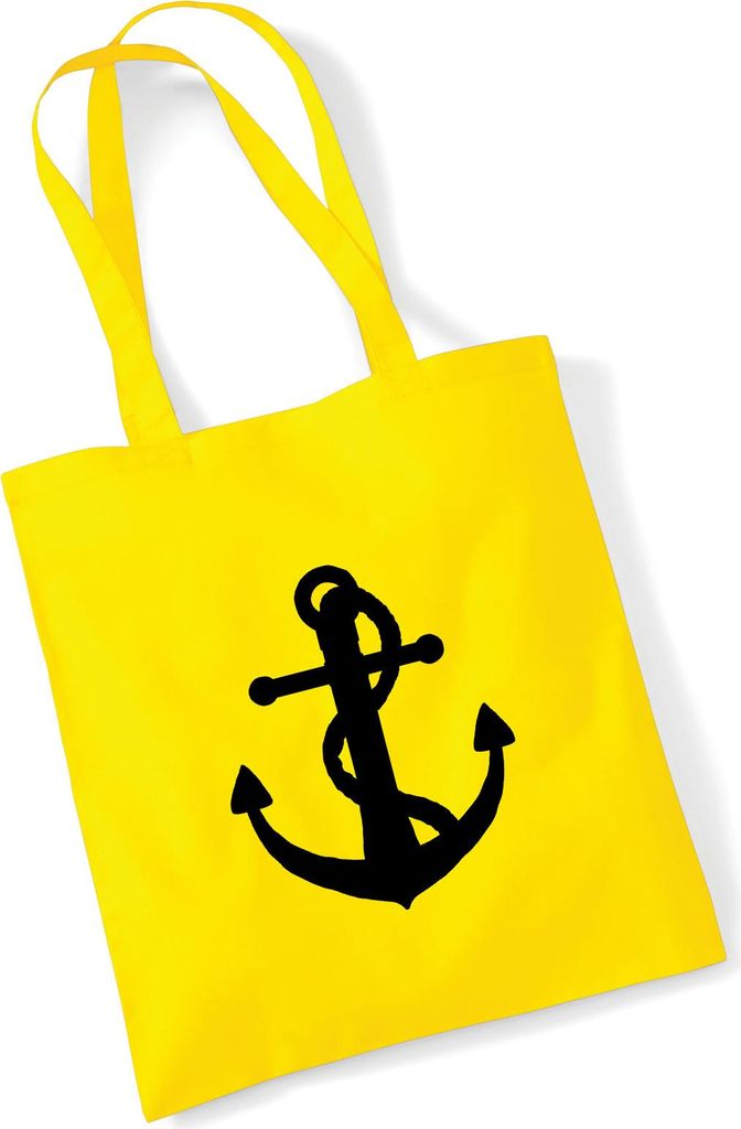 Huuraa Jutebeutel Anker Ankor 10 Liter Yellow Baumwolle Tasche Geschenkidee