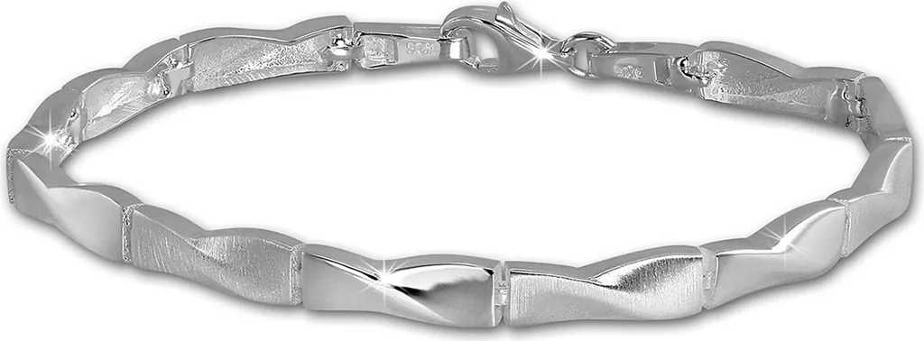 Gourmette Femme en Argent 925 Tressé - Bracelet SilberDream 18,8cm Chic
