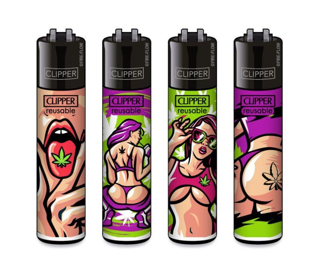CLIPPER Feuerzeug 4er Set - 420 Girls Sammler-Edition