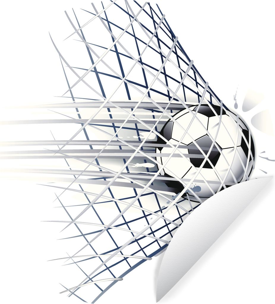 MuchoWow Runde Wandtattoo - Wandsticker Tapete Aufkleber Eine Illustration eines Fußballs, der ins Tor geht - Jungen - Mädchen - Kinder Ø 30 c...