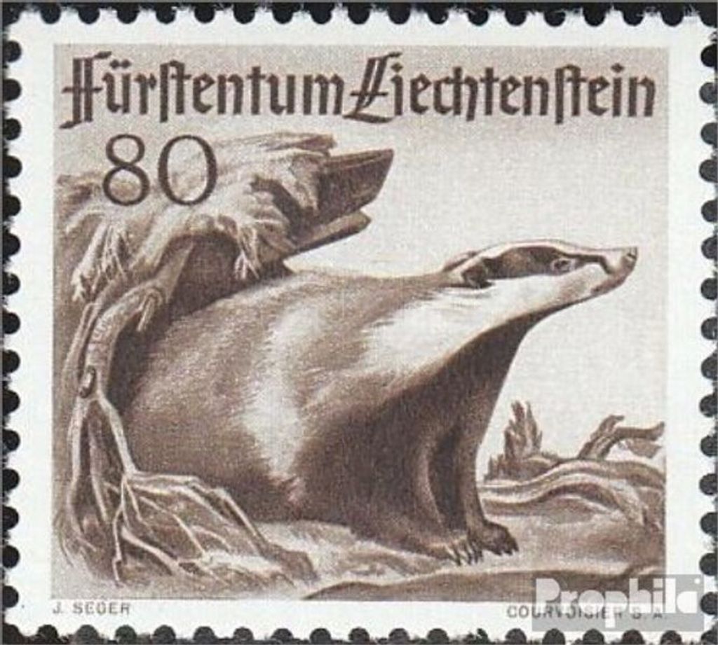 Briefmarken Liechtenstein 1950 Mi 287 postfrisch Jagd