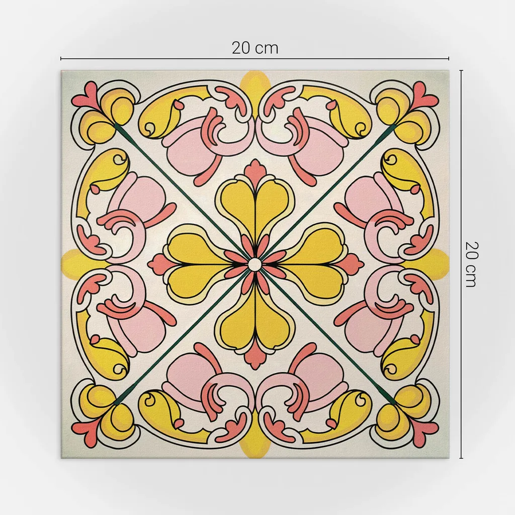 Decorazioni Murali Floreali 20x20 cm - 20 Piastrelle PVC Adesive - 4