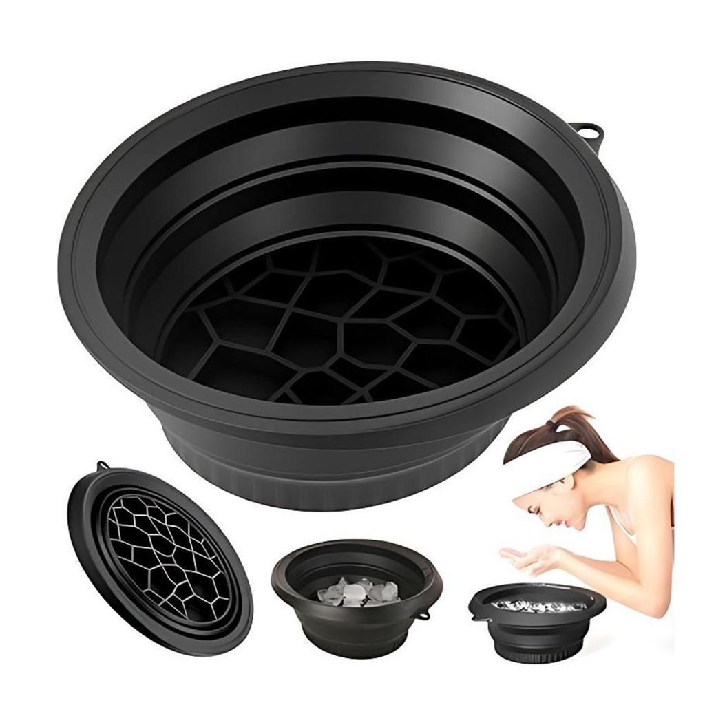 Face Ice Bath Bowl Foldable Silicone Ice WashBasin Schnell Kühlung Faltbare