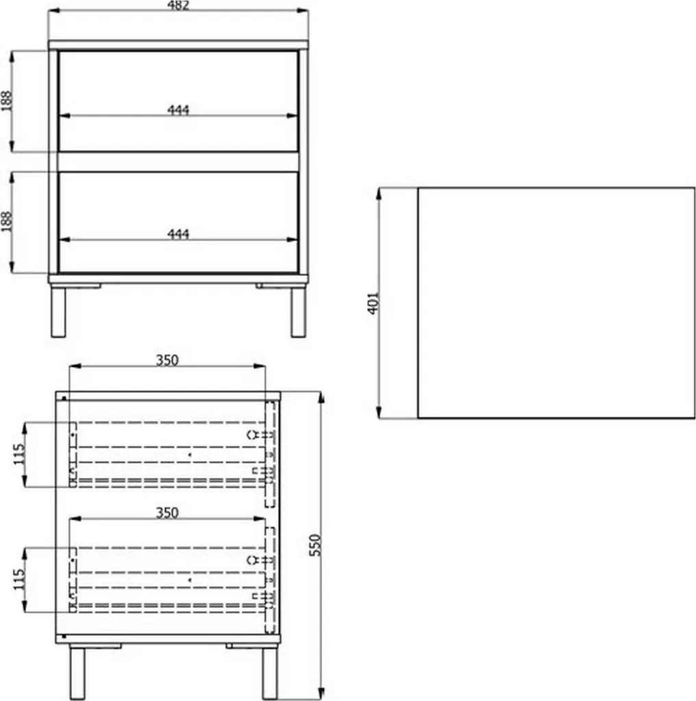 Table de Chevet Blanche avec Étagère Combatte pour Suite Parentale - 5