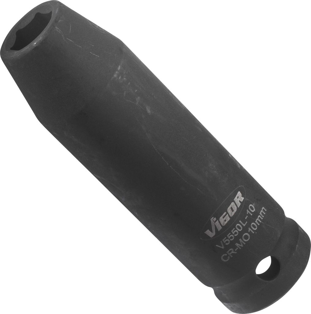 VIGOR Schlagschrauber Steckschlüsseleinsatz lang V5550L-10 1/2" Sechskant SW 10
