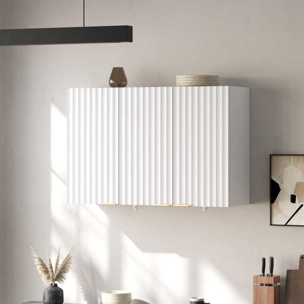 Armoire murale de cuisine Flieks avec 3 portes, meuble Image du produit 