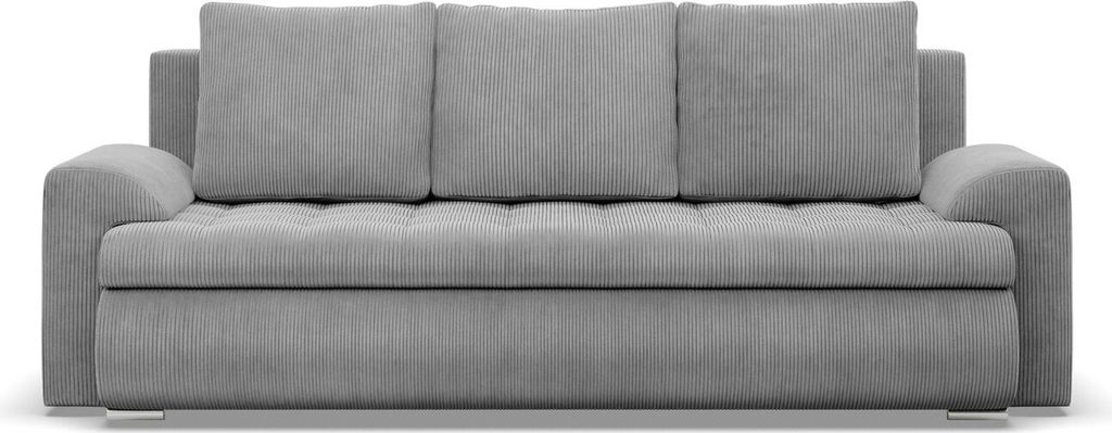 Sofa 3-Sitzer mit Schlaffunktion Foresta, Cord - Grau Produktbild 