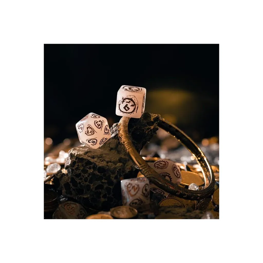 Dés Dragons Gris et Cuivre - Set de 7 Dés de Jeu de Rôle Dragon - 3