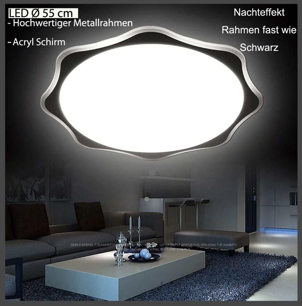 Plafonnier LED 36W à intensité variable - Design plat Ø 55 cm classe A+ - 2