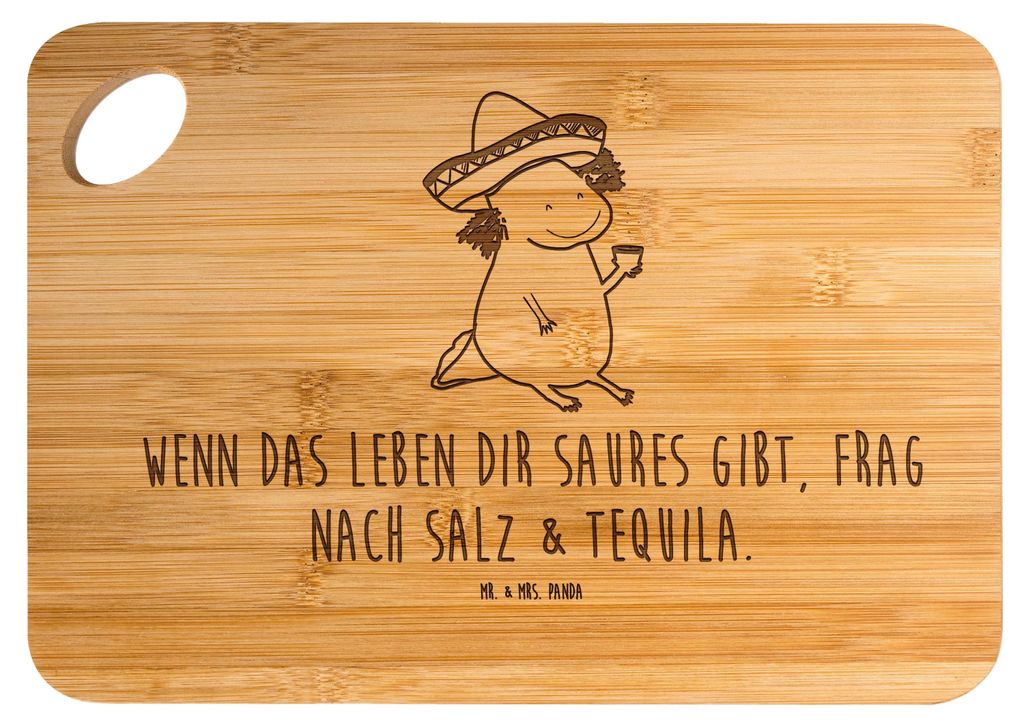 Mr. & Mrs. Panda Küchenbrett Axolotl Tequila - Transparent - Geschenk, Holzbrett, Zitrone, Frühstücksbrett, Schneidebrett, Frühstücksbrettchen...