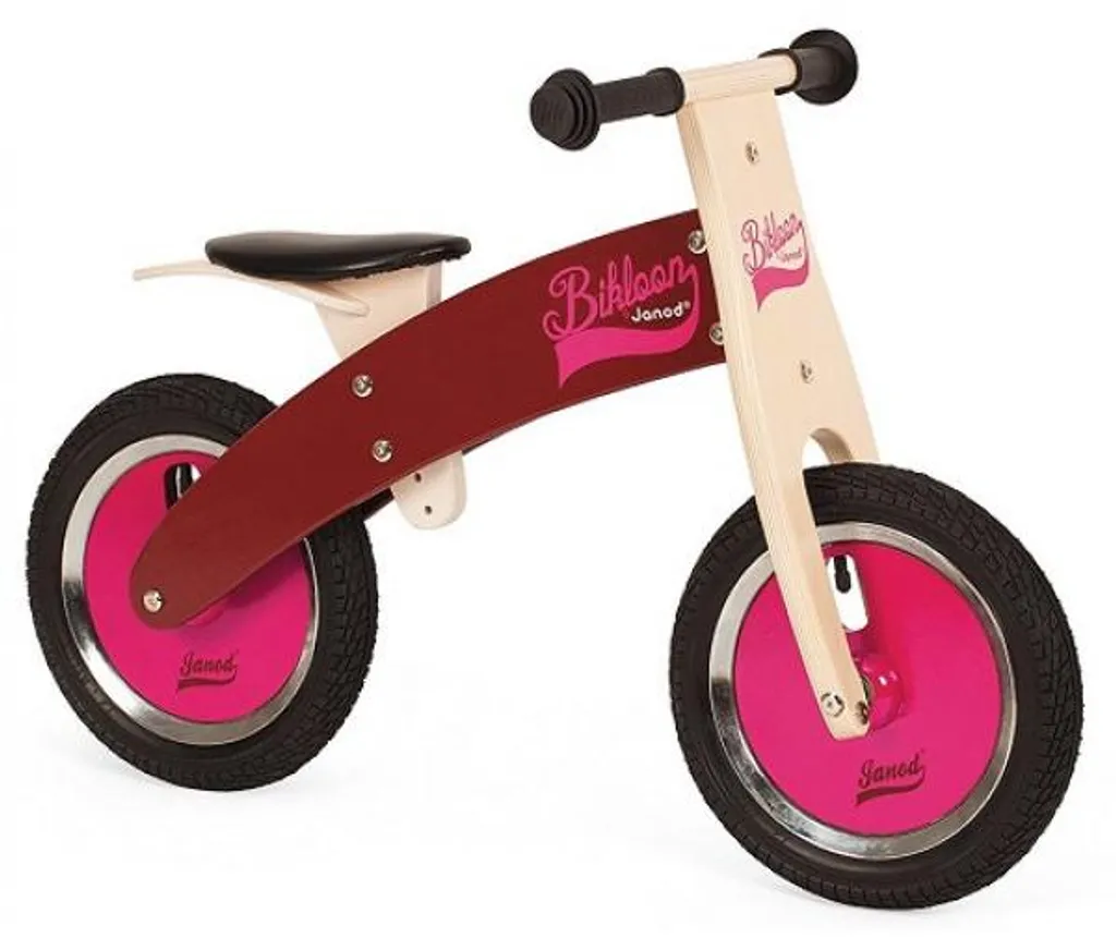 Draisienne en bois Janod Bikloon rose bordeaux J03264 vélo sans pédales
