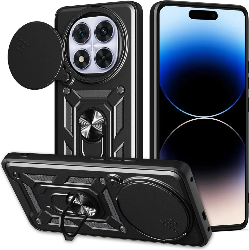 Custodia Fashion Xiaomi Redmi Note 14 Pro+ 5G - Nero con Supporto