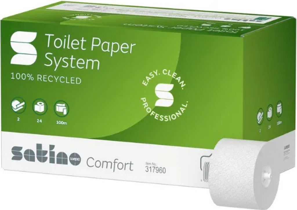 Satino von WEPA - Toilettenpapier Satino Komfort JT3 2LGS 724vel Wit | 24 Rollenpackungen