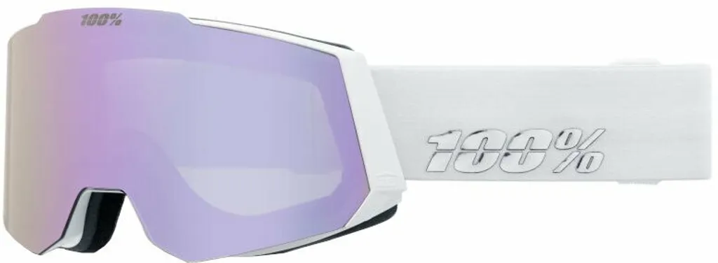 Masque de ski 100% Snowcraft Blanc avec écran HiPER Lavande Miroir