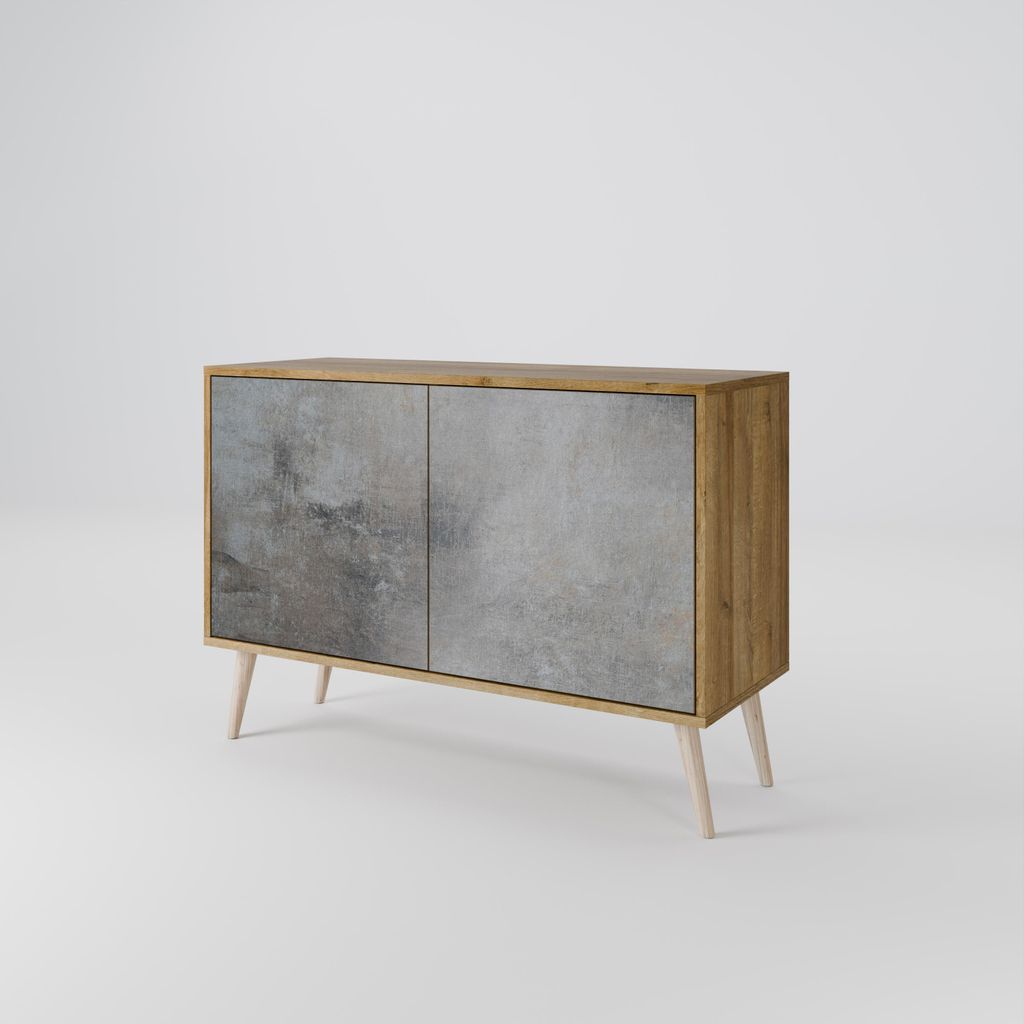 Spacerebels Kommode mit 2 Türen - Sideboard Komodenschrank - Highboard - Kleiderschrank Möbel - Wohnzimmer Schlafzimmer - 57,5×111×42 (HxBxT)