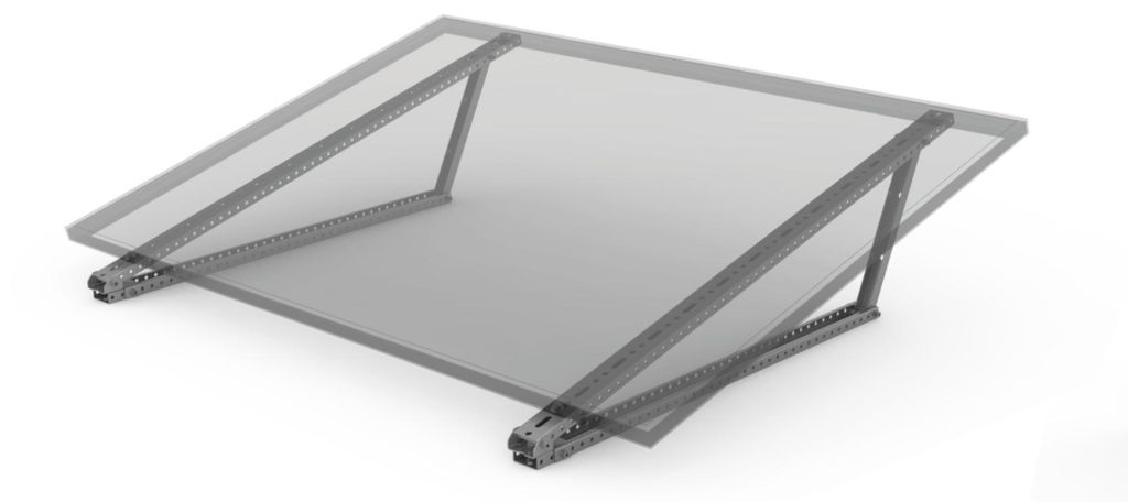 Flachdach Montagesystem für Photovoltaik-Module, 15–30° verstellbar, bis 1200mm Höhe
