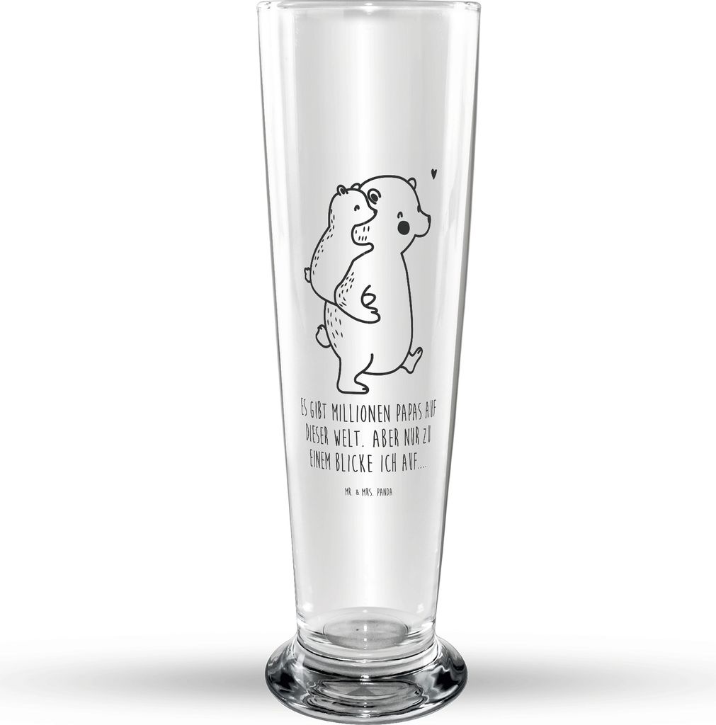 Mr. & Mrs. Panda Bierglas Papa Bär - Transparent - Geschenk, Vater, Mr Mrs Weizenglas, Geburtstag, Bier Glas, Vatertag, Weizenbier, Weißbierglas,...