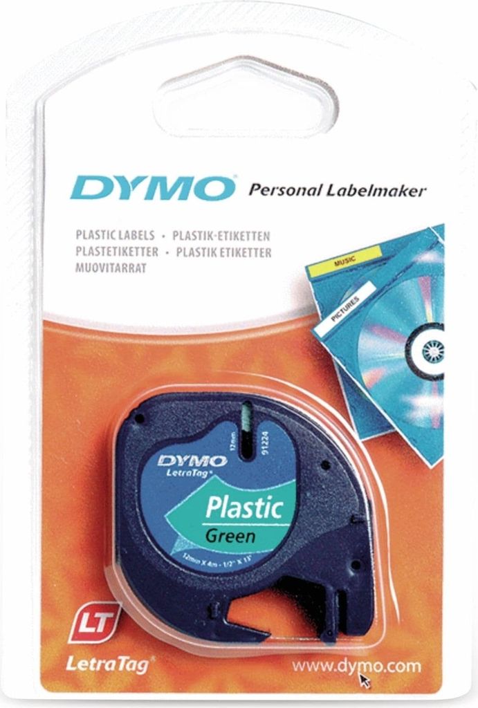 DYMO LetraTag ruban plastique 12mm x 4m noir->vert Image du produit 