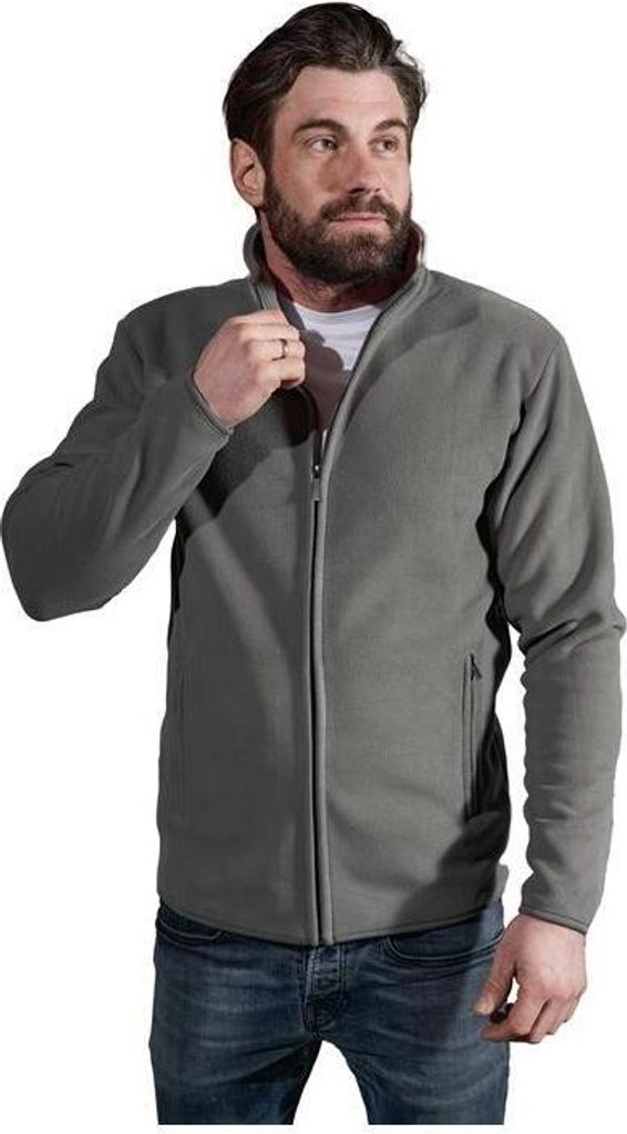 Doppel Fleece Zip Jacke Herren, Stahlgrau, XXL Produktbild 