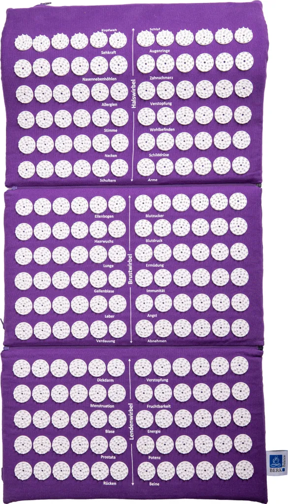 Tapis d'acupression - Set de 3 pièces avec coussin et boule de massage