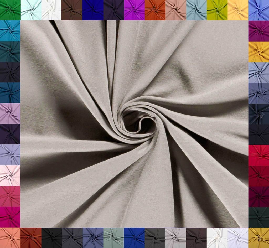 0,5m Baumwolljersey uni 8% Elasthan Baumwollstoff elastisch Jersey Stoff