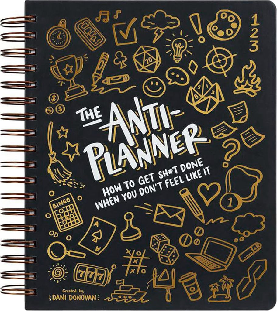 Anti-Planner Notizbuch Premium Weißes Papier Anti-Durchbluten Design ADHS-freundlicher Tagesplaner mit Comics, Malvorlagen und Strategien