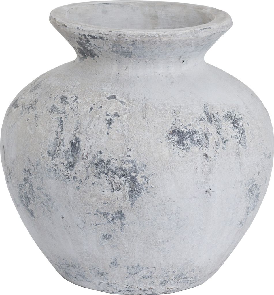 Hill Interiors - Vase "Darcy", Keramik, Antik-Look HI3123 (30 x 31 x 31cm) (Steinfarben)
