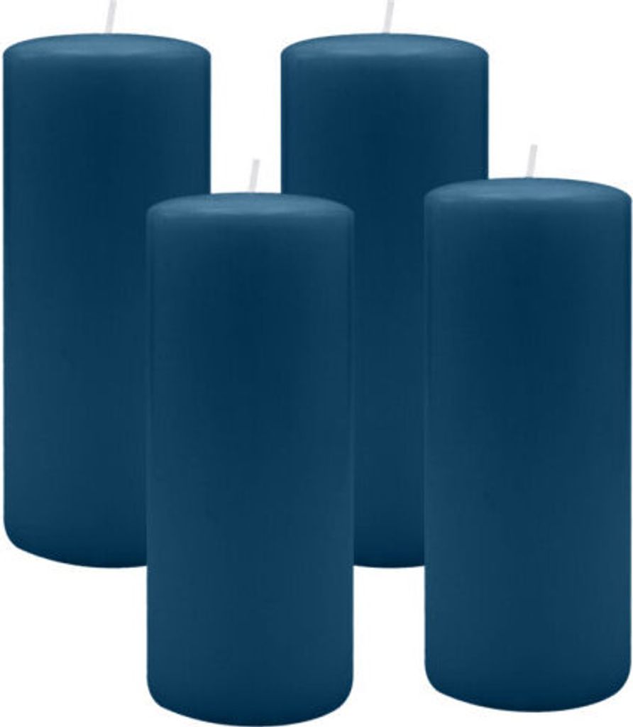 4er Set Adventskranzkerzen Petrol Blau Ø 60 x 200 mm