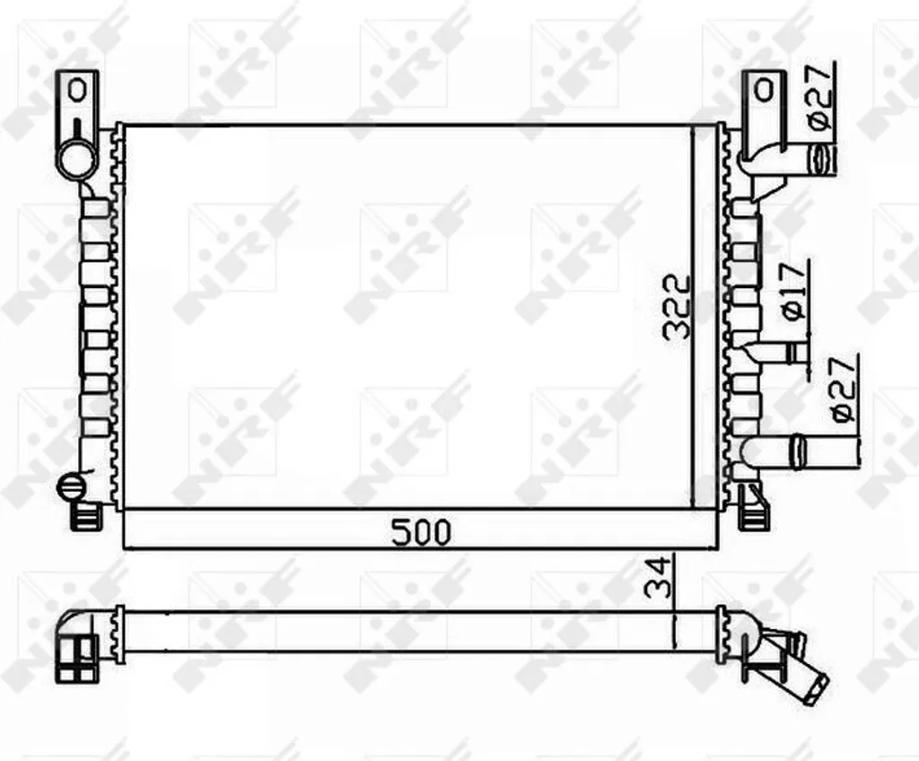 Radiateur moteur NRF 506220 pour Ford Fiesta III - Réf OE 6176237
