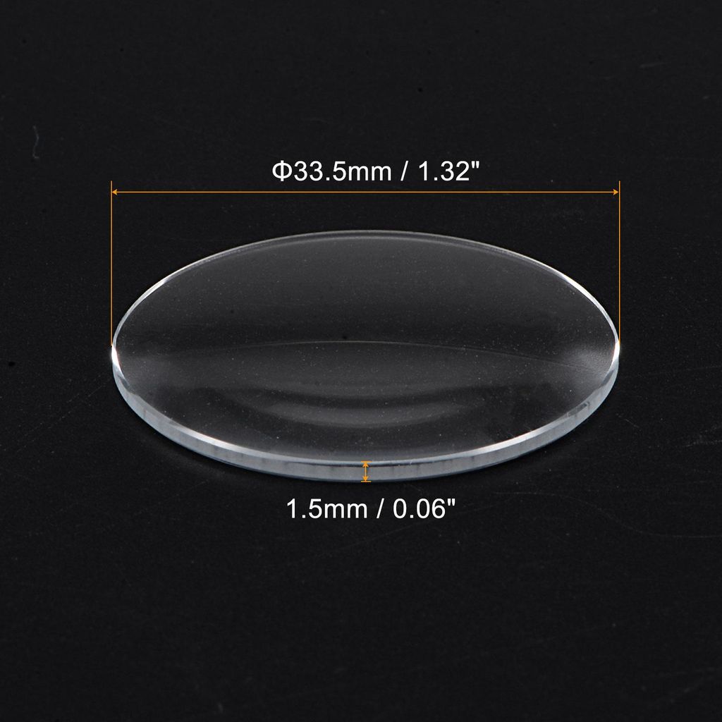 3 Stš¹ck Uhrenglas 33,5mm x 1,5mm (? *Dicke), Einzel-Dom Runde Klarer Kristalllinse Uhren-Ersatzteile Uhrenglaslinse fš¹r Uhrmacher-Reparatur