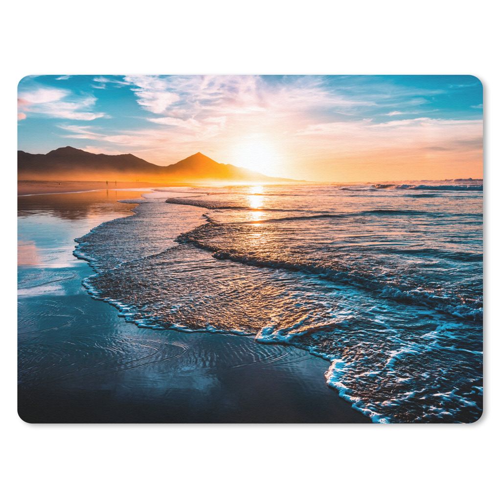 MuchoWow Mauspad Mousepad Sonnenuntergang - Meer - Berg - Horizont - Landschaft - Blau 23x19 cm - Mousepads - Maus Mat - Pad - Mausunterlage - Sc...