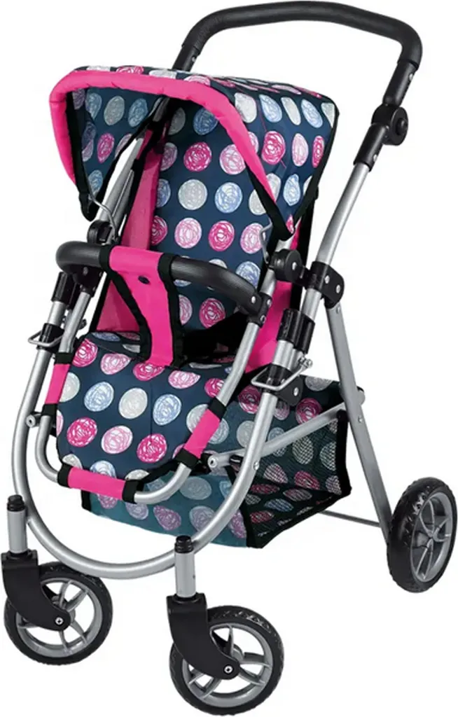 Poussette poupée Woopie Royal à 4 roues stables et siège réglable
