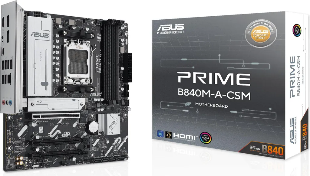 Carte mère micro ATX ASUS PRIME B840M-A-CSM pour processeur AMD AM5