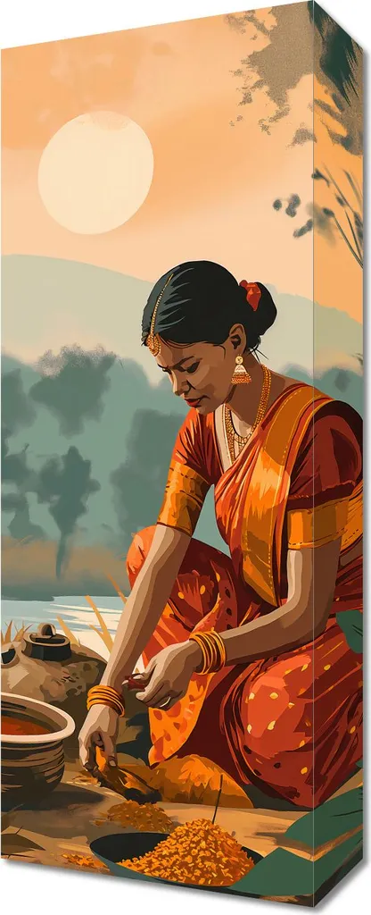Quadro 20x50 cm La quotidianità nei toni dell'oro