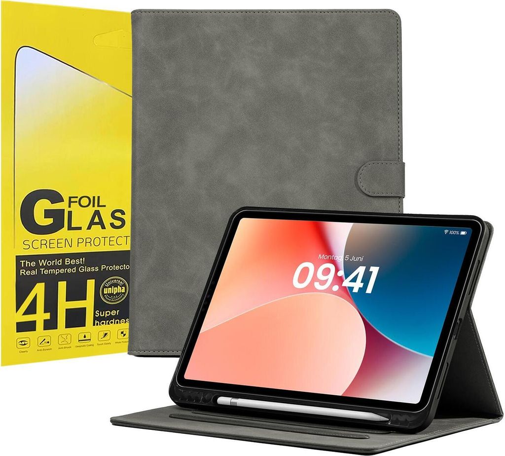 LBH Tablet Schutzhülle + 2x 4H Displayfolie für Apple iPad Pro 4. Gen 11 Zoll Cover Case Schutz Tablet Farbe: Grau