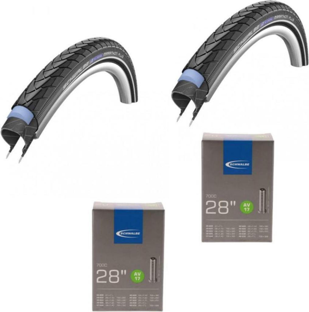Schwalbe 2 x Reifen Drahtreifen MARATHON PLUS 28x1.75 47-622 Reflex E-50 2x S...