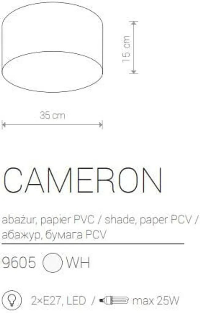Plafonnier plat CAMERON II 9605 - Solution d'éclairage pour plafond bas