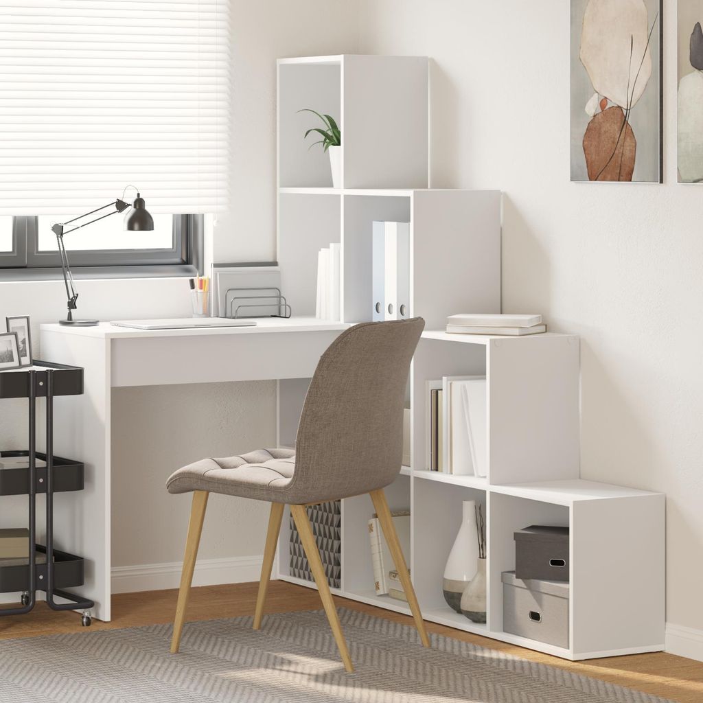 Maison Exclusive - Eck-Schreibtisch Weiß 101,5 x 149,5 x 149,5 cm Holzwerkstoff