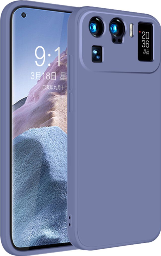 Xiaomi Mi 11 Ultra Hülle, LaimTop Slim Liquid Silikon Gel Gummi Schutzhülle für Xiaomi Mi 11 Ultra Grau