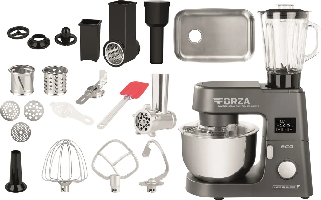 Pétrin Professionnel ECG Forza 5500 G S Noir avec Broyeur de Glace