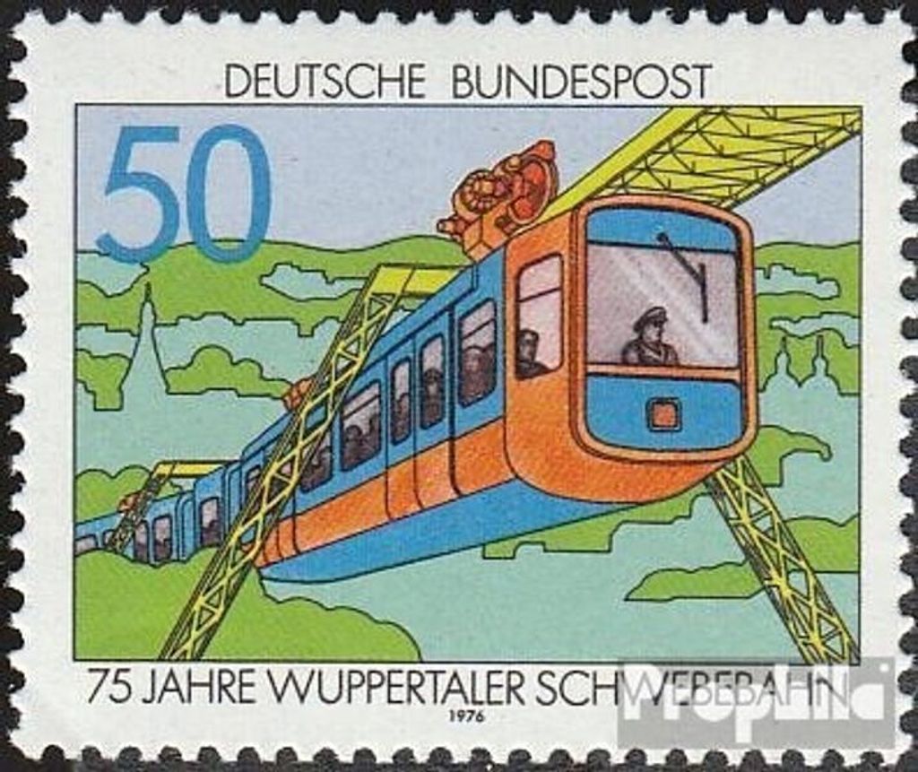 Briefmarken BRD (BR.Deutschland) 1976 Mi 881 (kompl.Ausgabe) postfrisch 75 Jahre Wuppertaler Schwebebahn