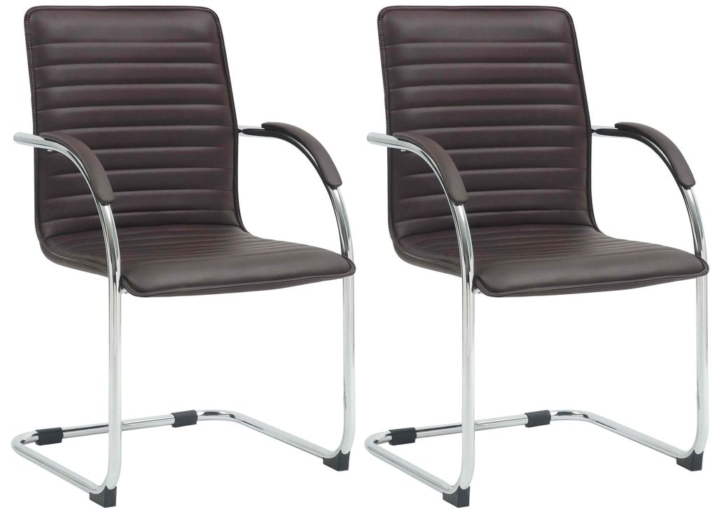 CLP 2er Set Besucherstühle Tira Kunstleder braun Produktbild 