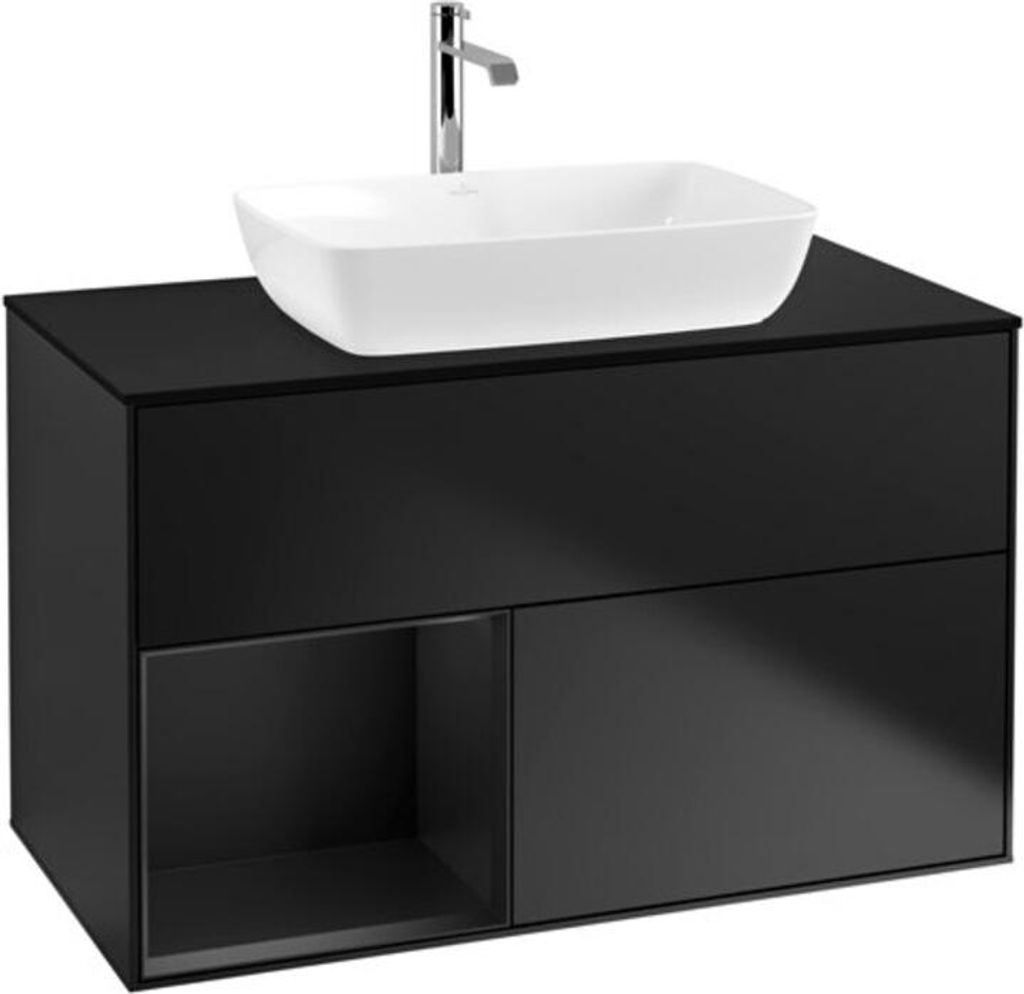 V&B Waschtischunterschrank Wandbeleuchtung Finion 100, Pl bla m, Reg bla m Lac, bla m Lac