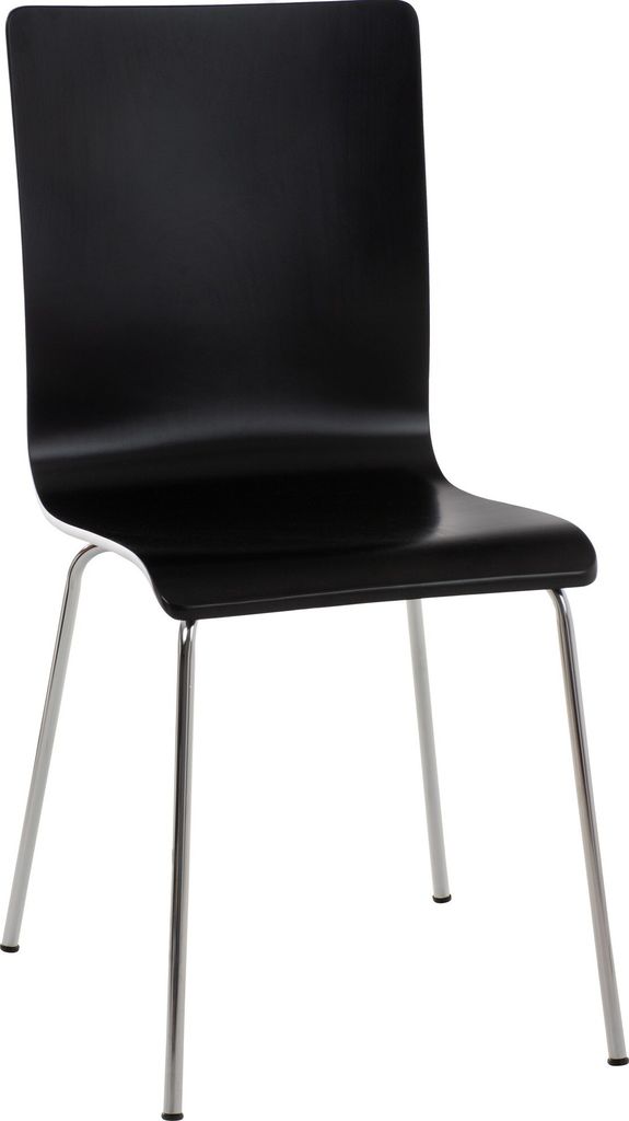 CLP Besucherstuhl Pepe mit ergonomisch geformten Holzsitz und Metallgestell Farbe:schwarz