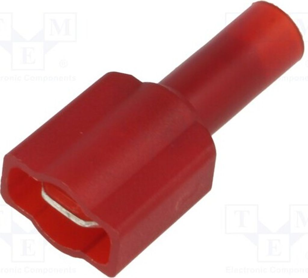 1x Verbinder: flach 6,4mm 0,8mm Klemmverbindung männlich rot 8297 Isolierte Konne