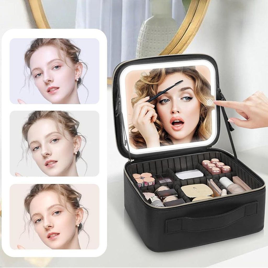 Kosmetická taštička se zrcátkem, kufřík na make-up s 1/10x Obrázek produktu 