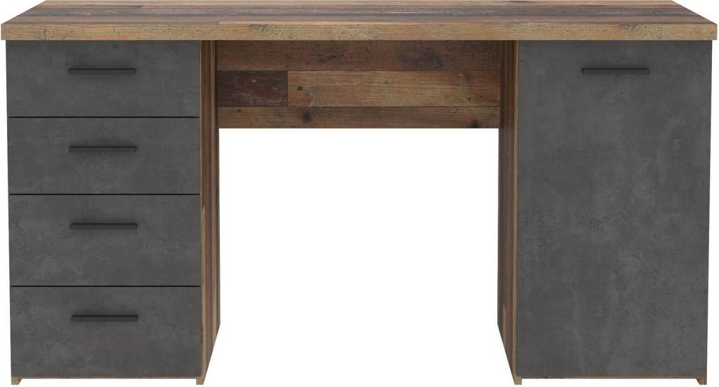 Schreibtisch NETBOB, Optik: Old Wood Vintage / Beton von Produktbild 4
