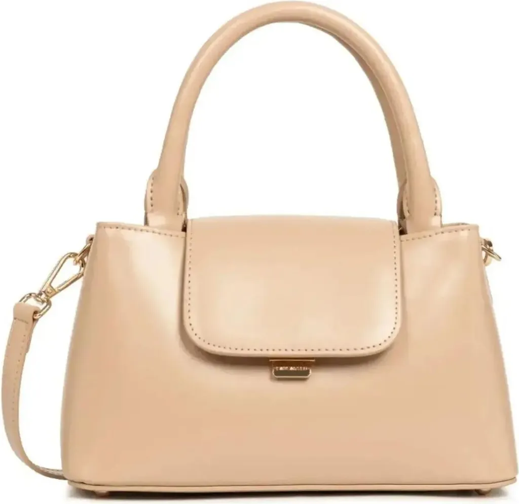 Lancaster Sac à Main Suave Evenly S Beige Foncé - Cuir de Vachette Raffiné