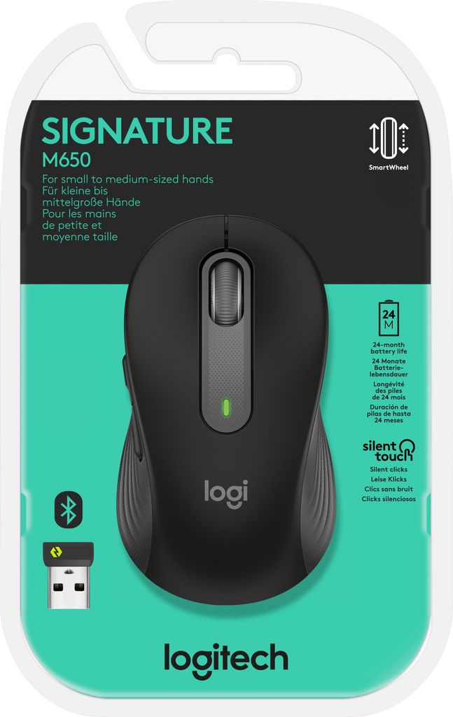 Logitech Signature M650 Kabellose Maus - für kleine bis Produktbild 